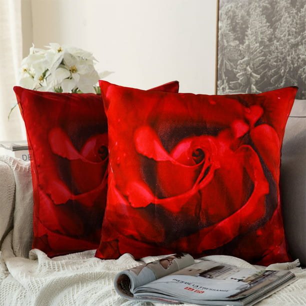 Square Home Decoration flower petals pillow Cushion Cover 17" 45 cm red aqua